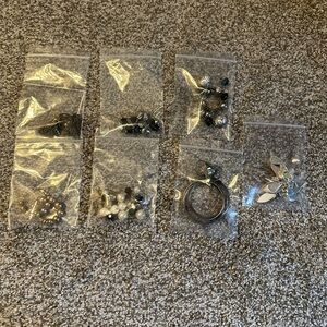 Mixed Silver and Black Fashion Earrings & Charms (bundle of 7)